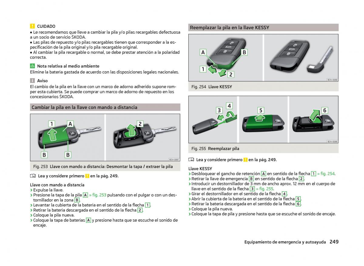 Skoda Superb III 3 manual del propietario / page 252