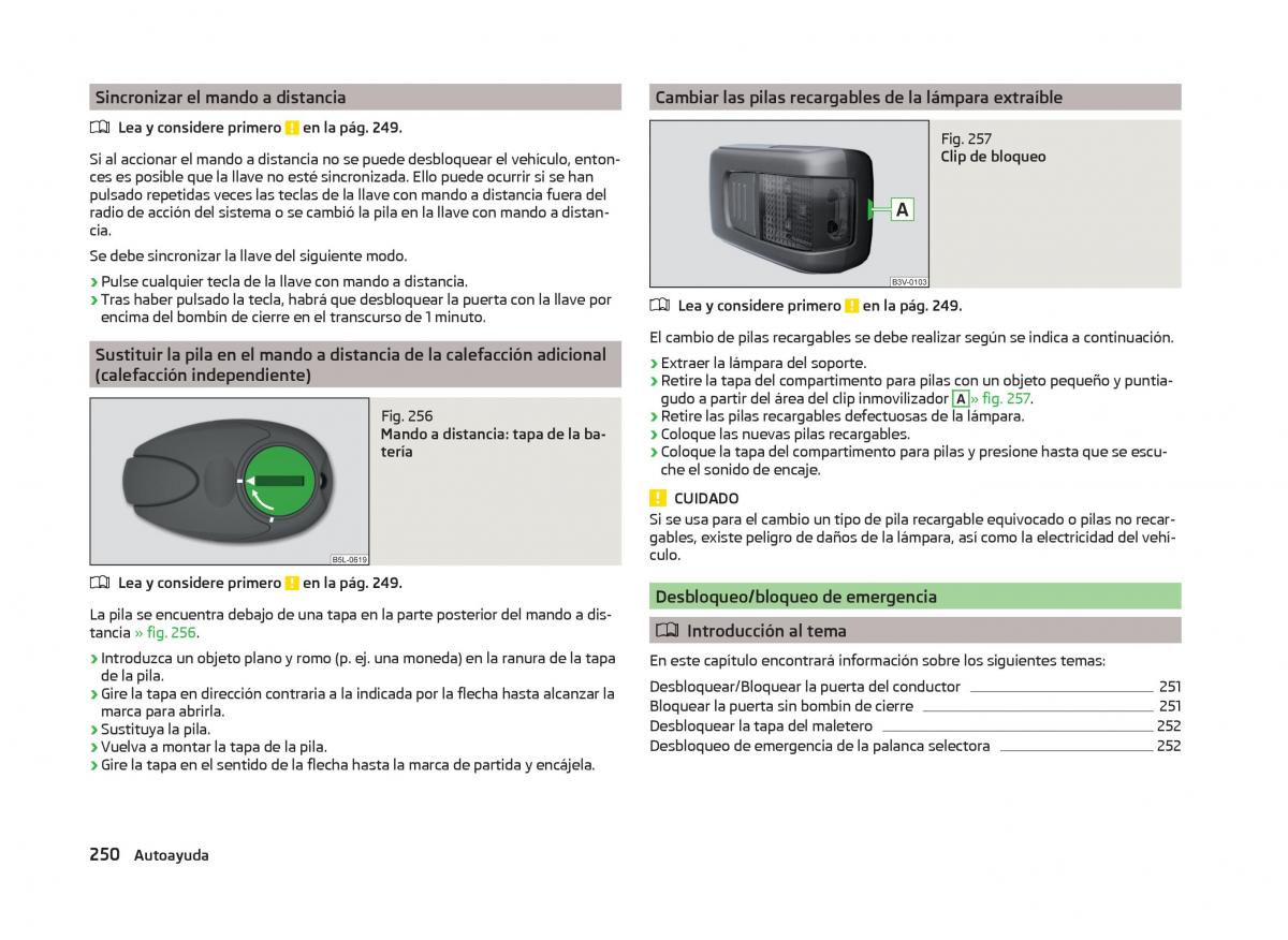 Skoda Superb III 3 manual del propietario / page 253