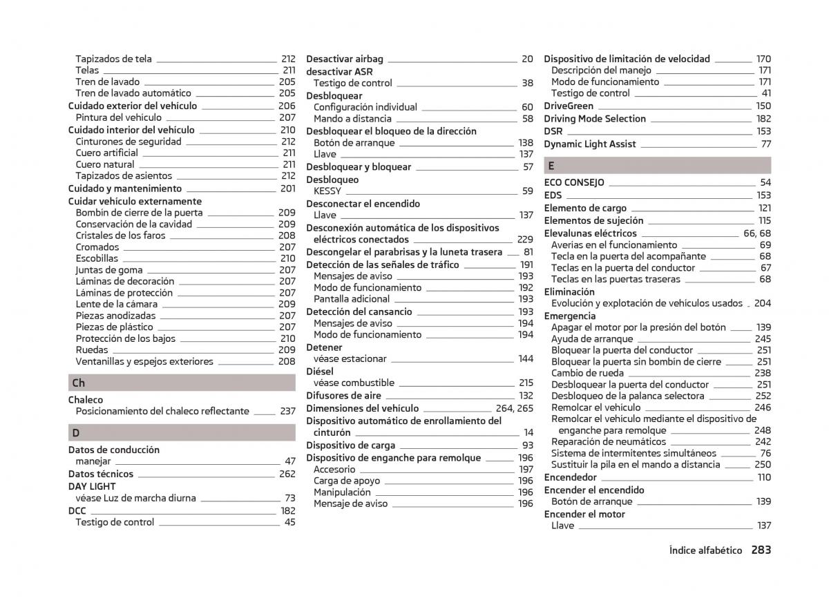 Skoda Superb III 3 manual del propietario / page 286