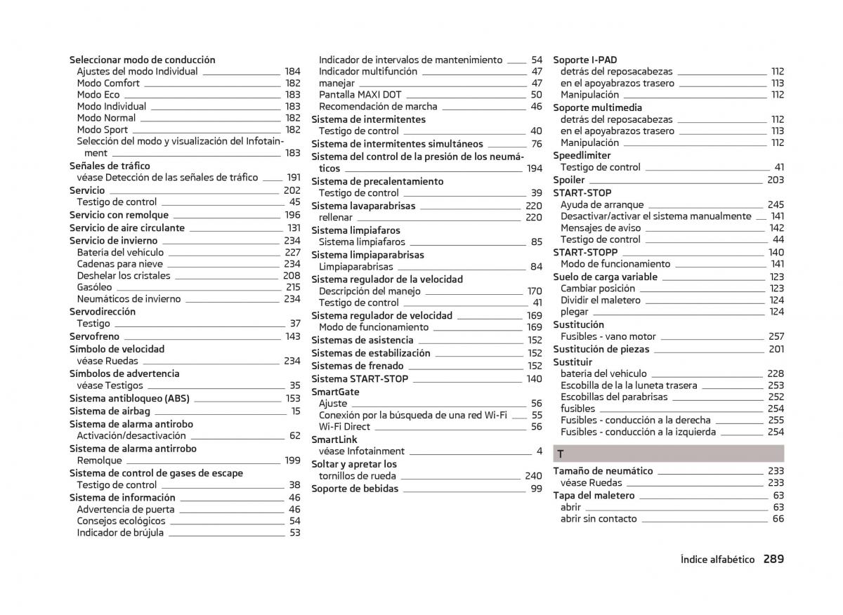 Skoda Superb III 3 manual del propietario / page 292