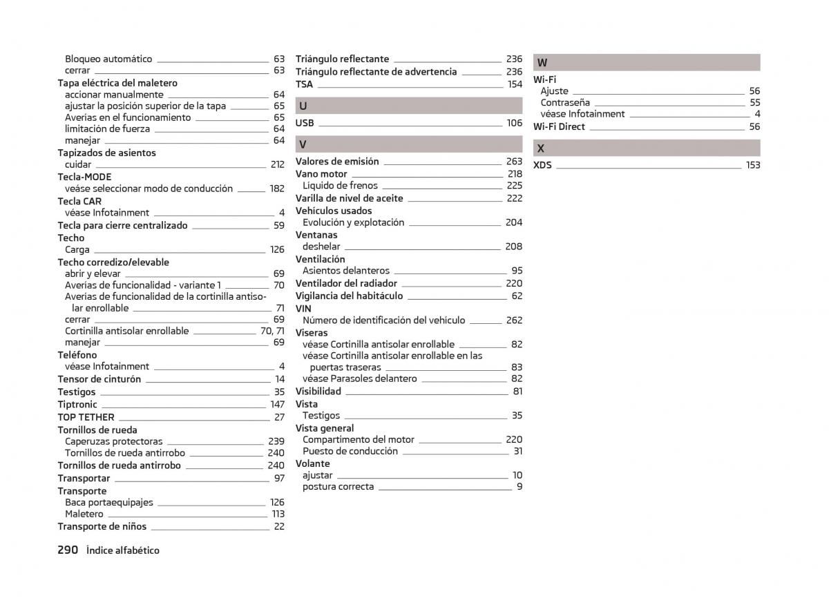 Skoda Superb III 3 manual del propietario / page 293