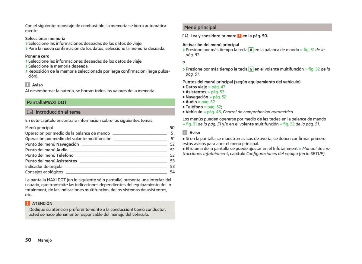 Skoda Superb III 3 manual del propietario / page 53