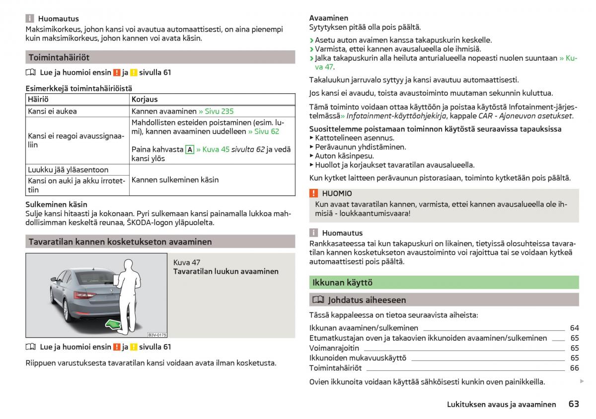 Skoda Superb III 3 omistajan kasikirja / page 65