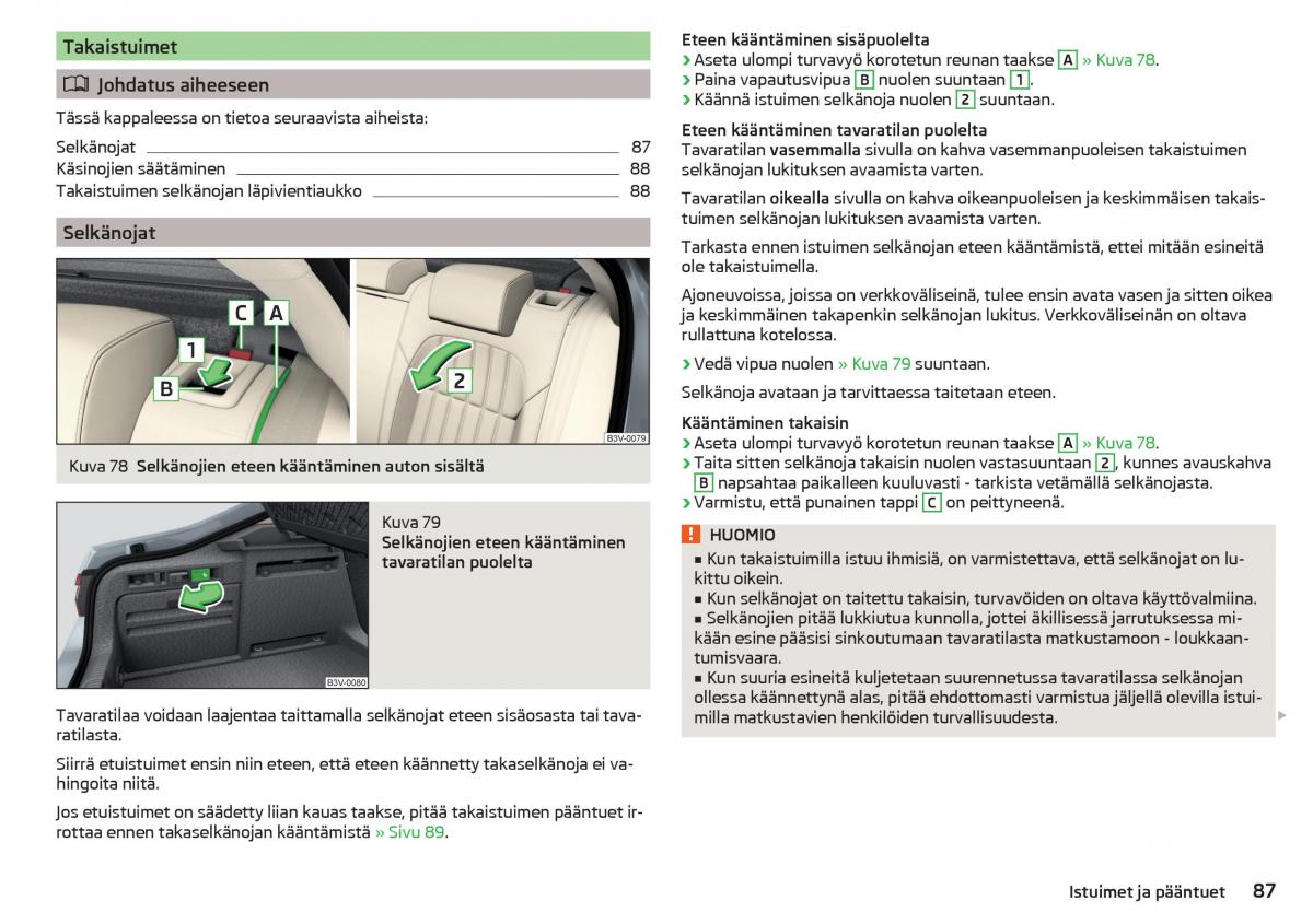 Skoda Superb III 3 omistajan kasikirja / page 89