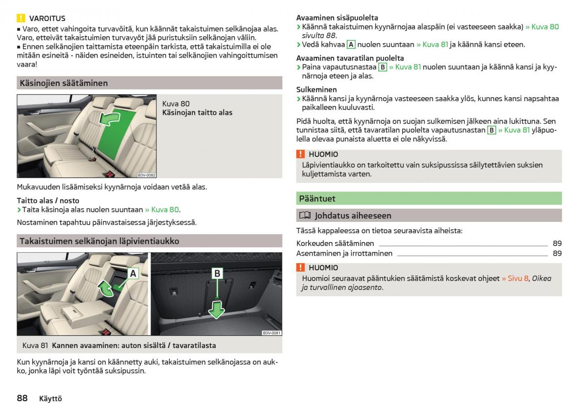 Skoda Superb III 3 omistajan kasikirja / page 90