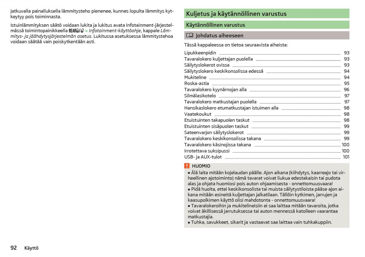 Skoda Superb III 3 omistajan kasikirja / page 94