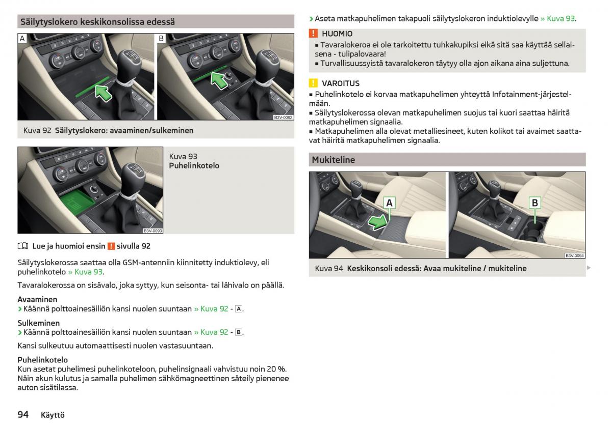 Skoda Superb III 3 omistajan kasikirja / page 96