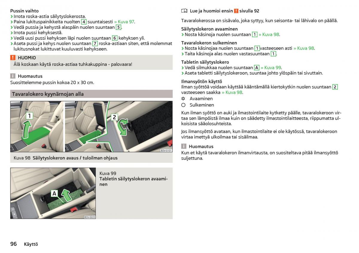 Skoda Superb III 3 omistajan kasikirja / page 98