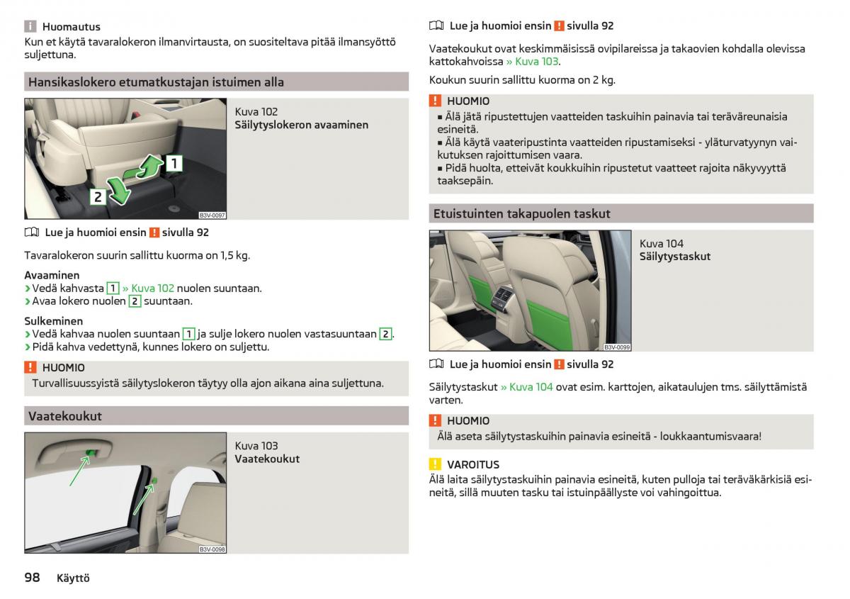 Skoda Superb III 3 omistajan kasikirja / page 100
