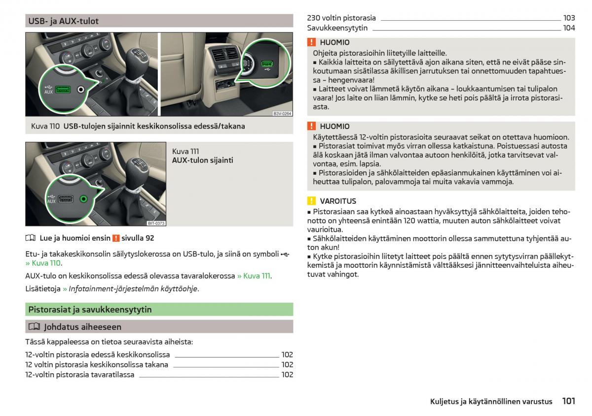 Skoda Superb III 3 omistajan kasikirja / page 103