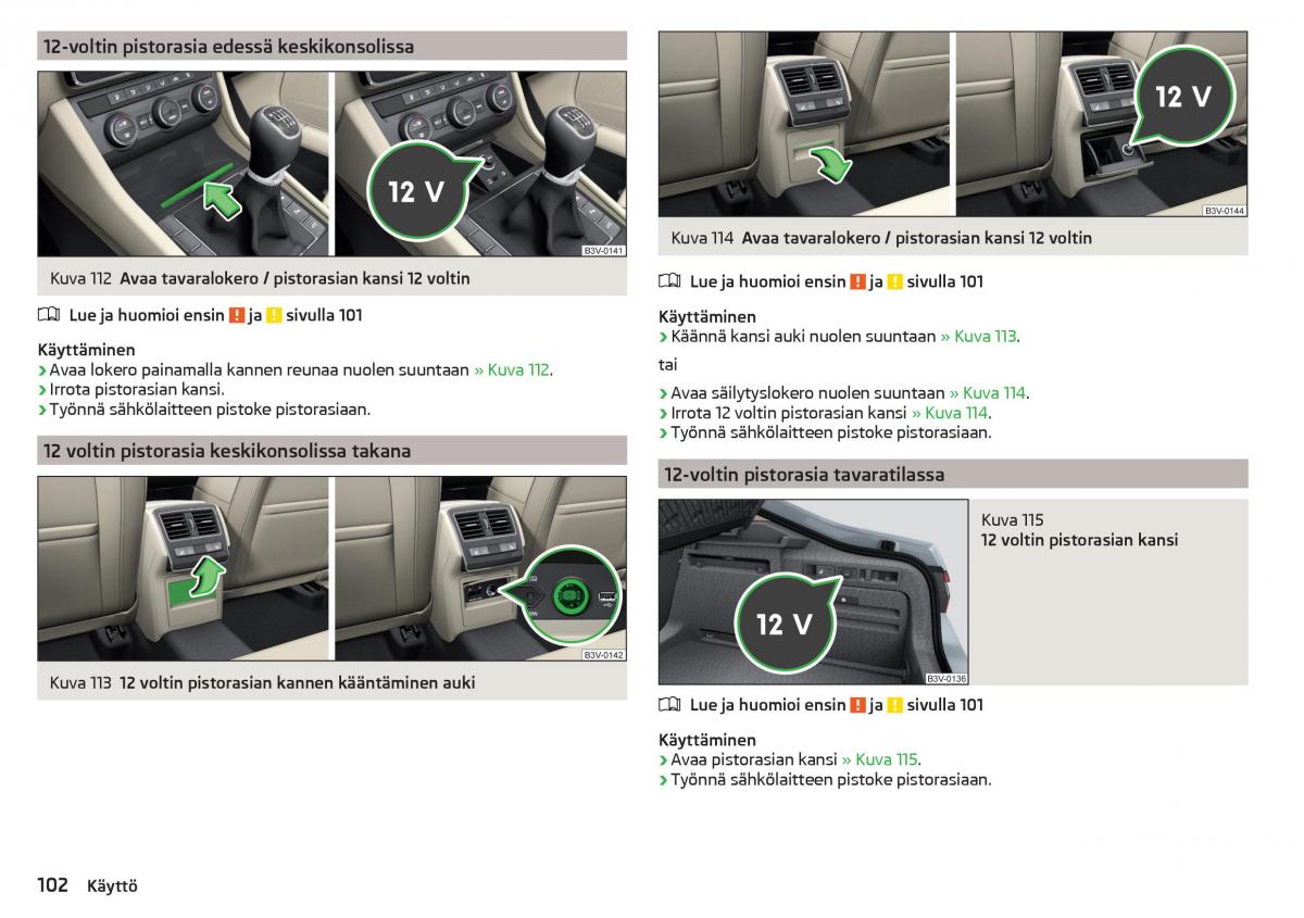 Skoda Superb III 3 omistajan kasikirja / page 104