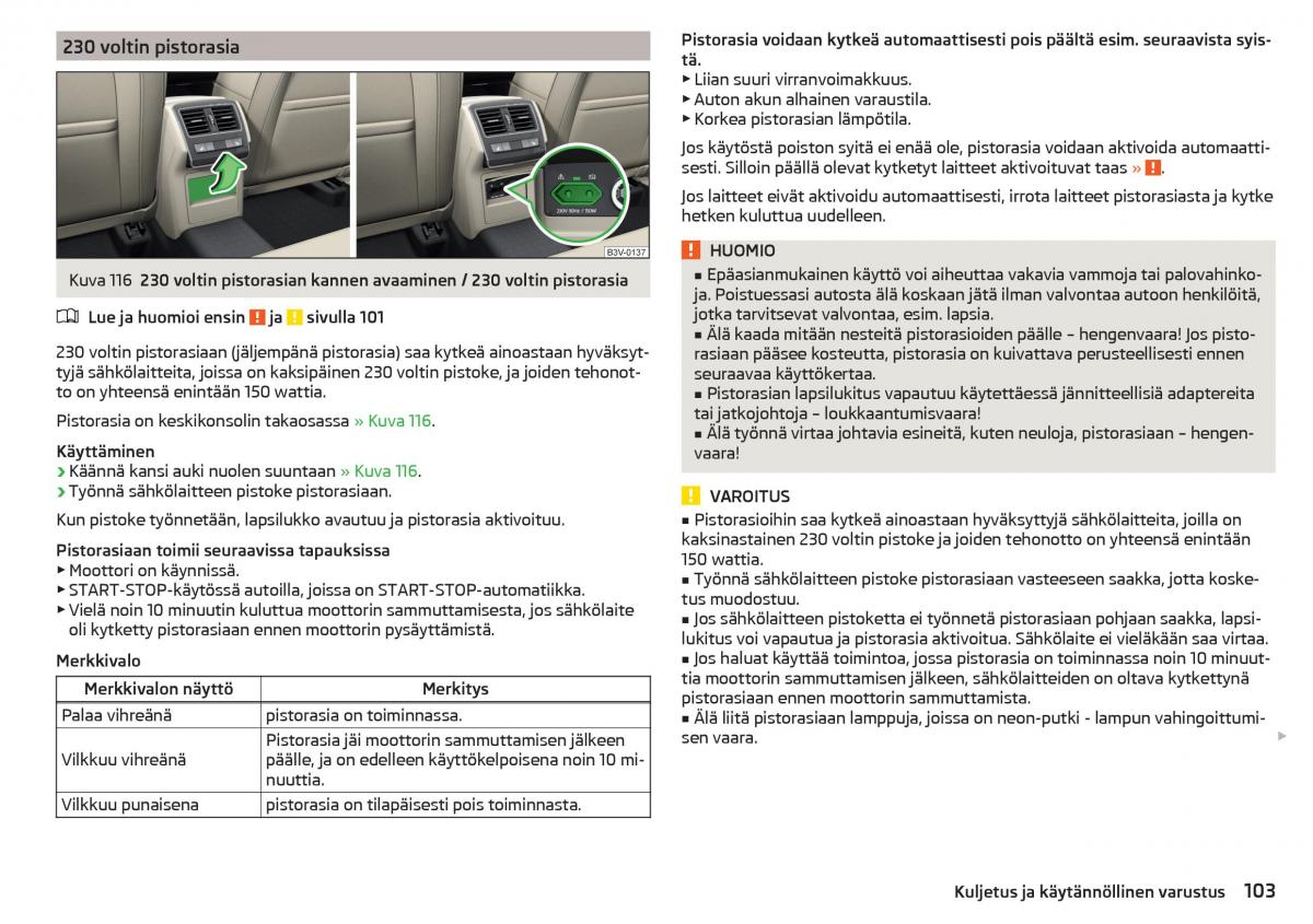 Skoda Superb III 3 omistajan kasikirja / page 105