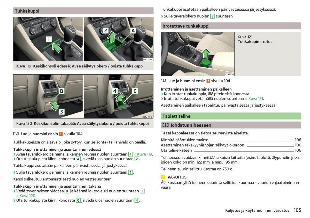 Skoda Superb III 3 omistajan kasikirja / page 107