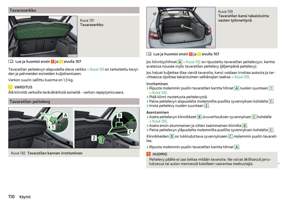 Skoda Superb III 3 omistajan kasikirja / page 112