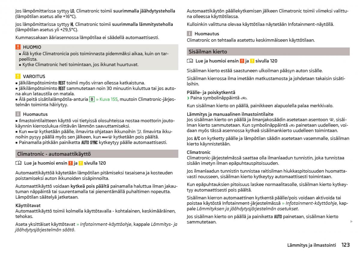 Skoda Superb III 3 omistajan kasikirja / page 125