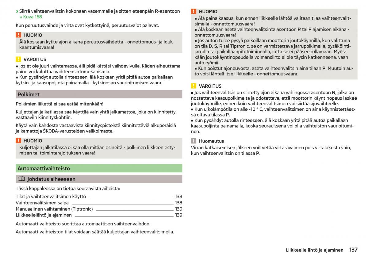 Skoda Superb III 3 omistajan kasikirja / page 139