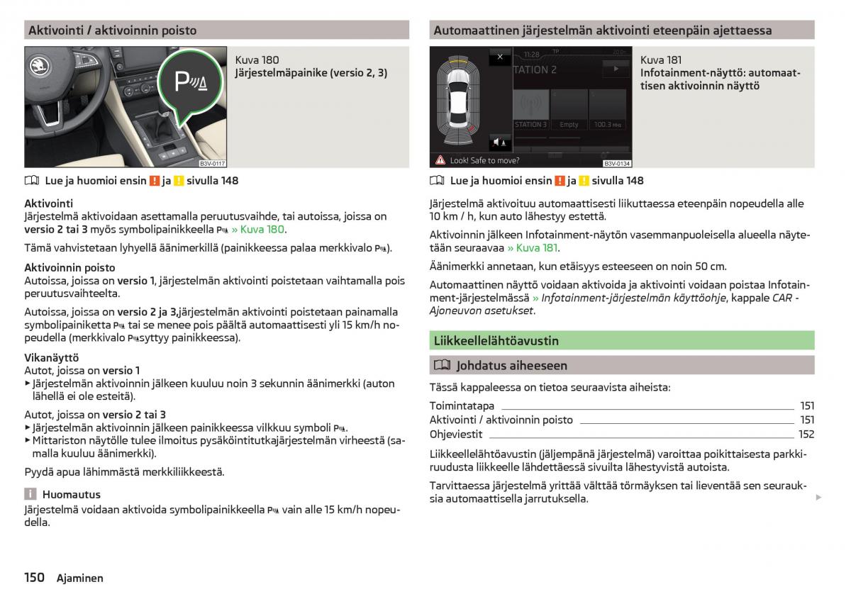 Skoda Superb III 3 omistajan kasikirja / page 152