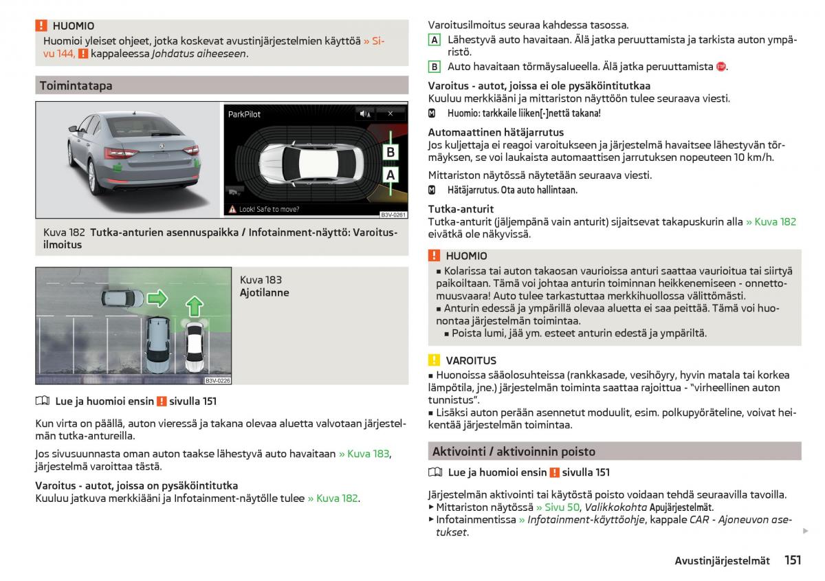 Skoda Superb III 3 omistajan kasikirja / page 153