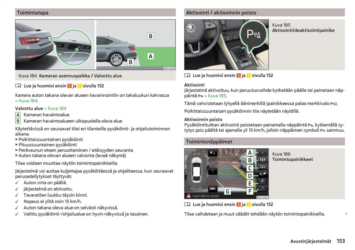 Skoda Superb III 3 omistajan kasikirja / page 155