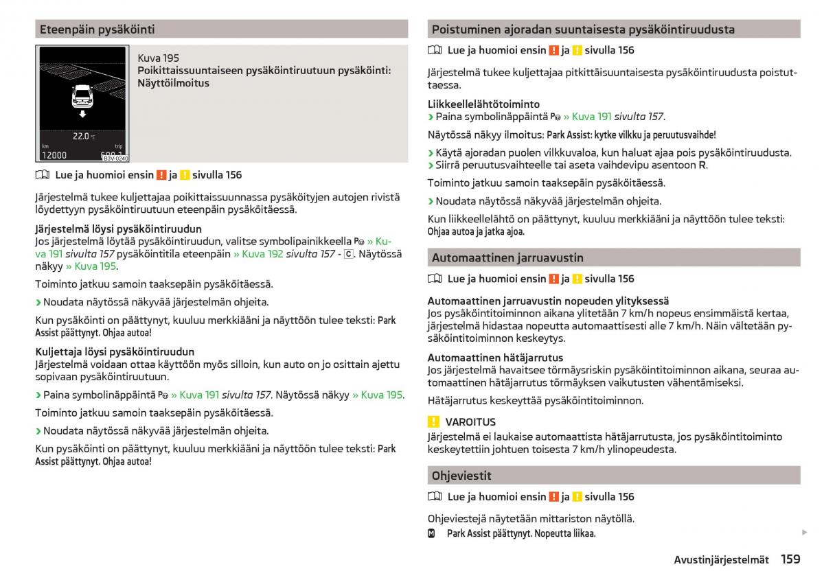 Skoda Superb III 3 omistajan kasikirja / page 161