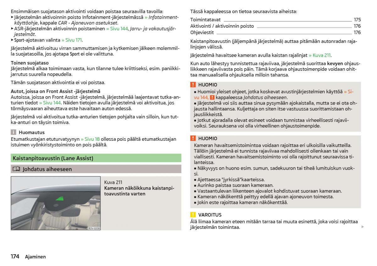 Skoda Superb III 3 omistajan kasikirja / page 176