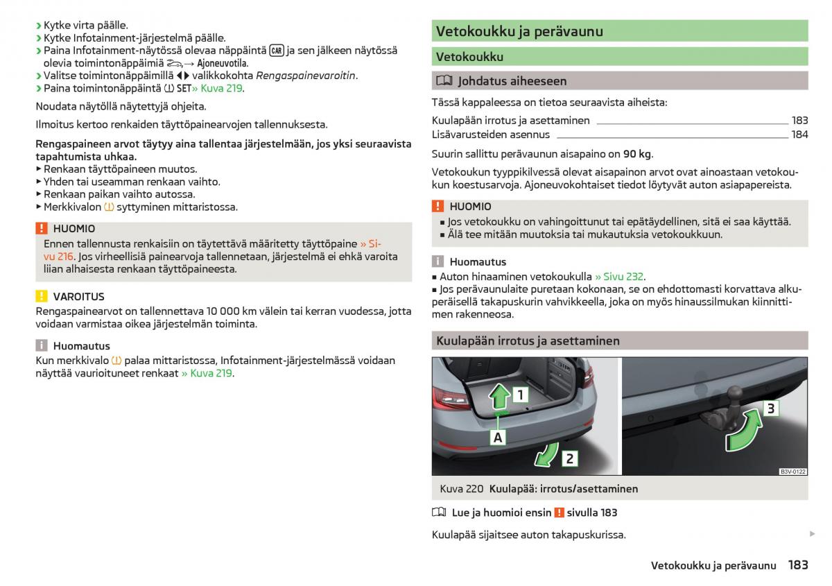 Skoda Superb III 3 omistajan kasikirja / page 185