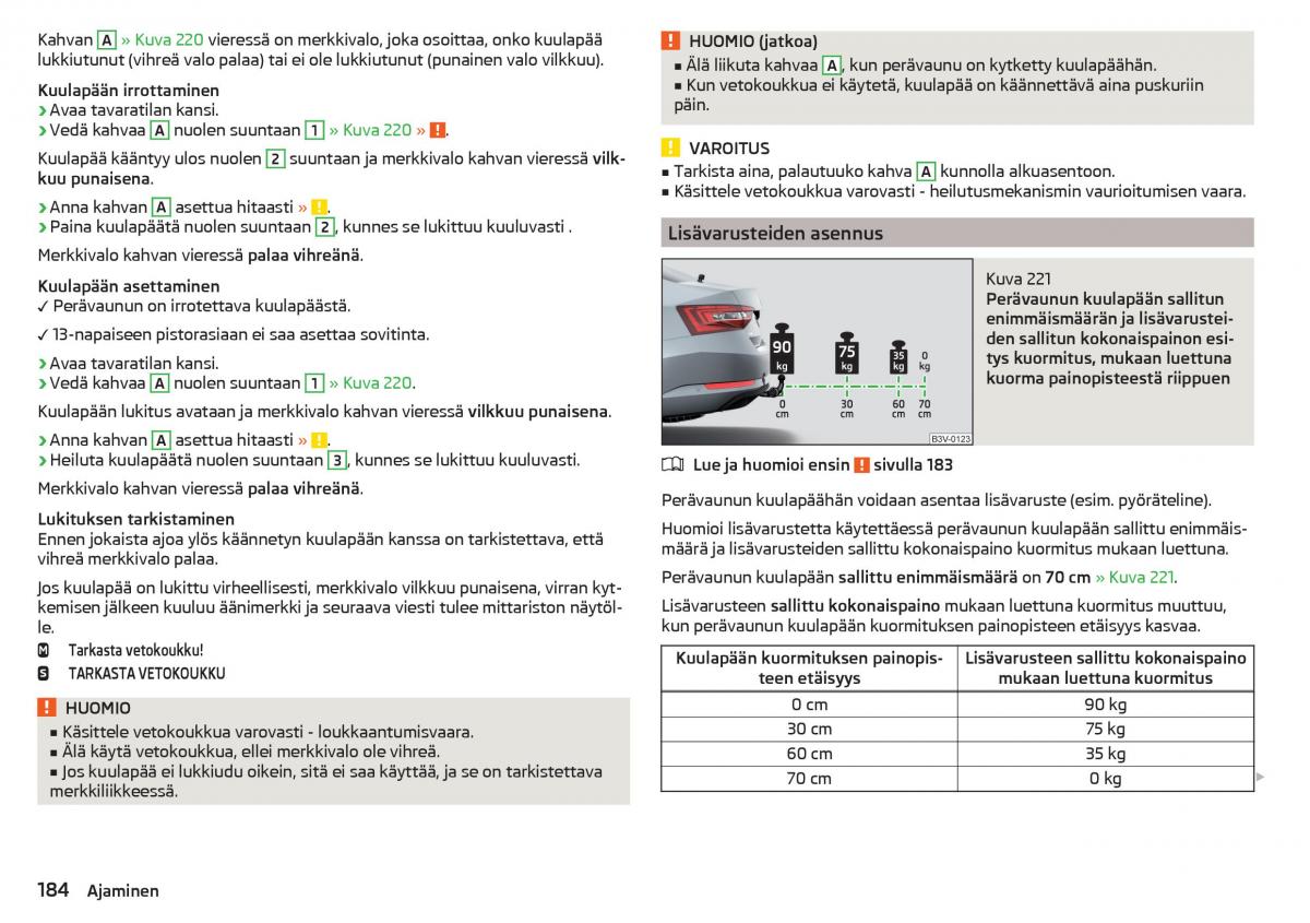 Skoda Superb III 3 omistajan kasikirja / page 186