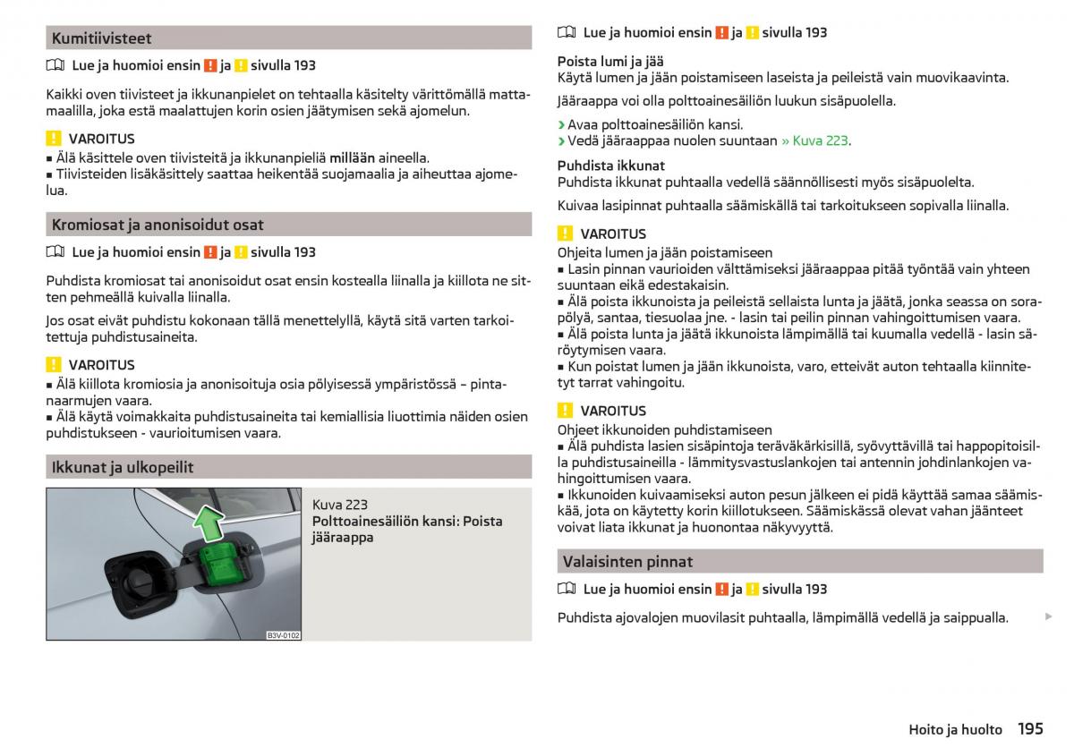 Skoda Superb III 3 omistajan kasikirja / page 197