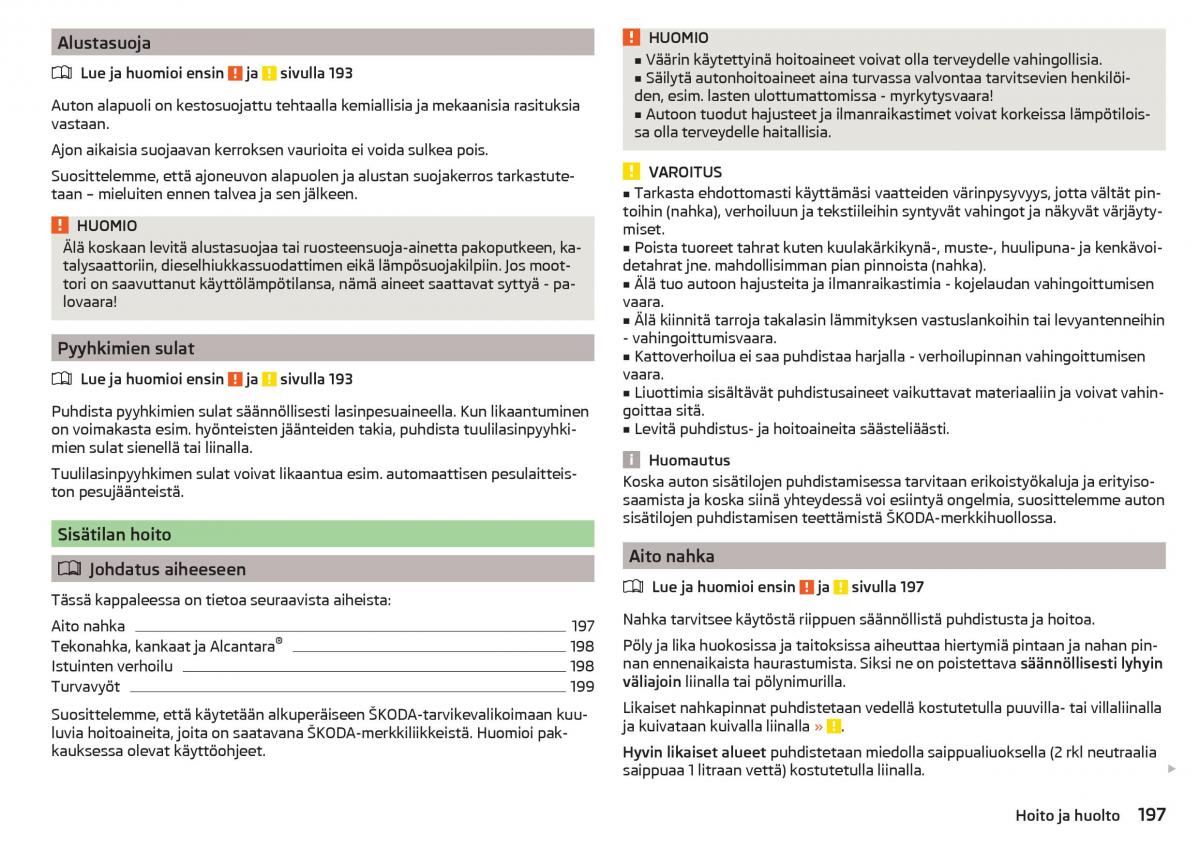Skoda Superb III 3 omistajan kasikirja / page 199