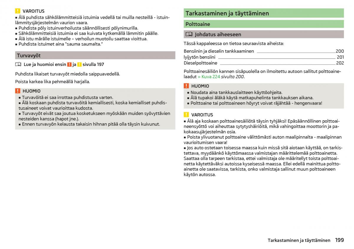 Skoda Superb III 3 omistajan kasikirja / page 201