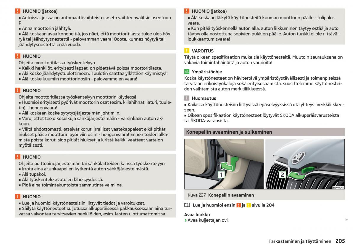 Skoda Superb III 3 omistajan kasikirja / page 207