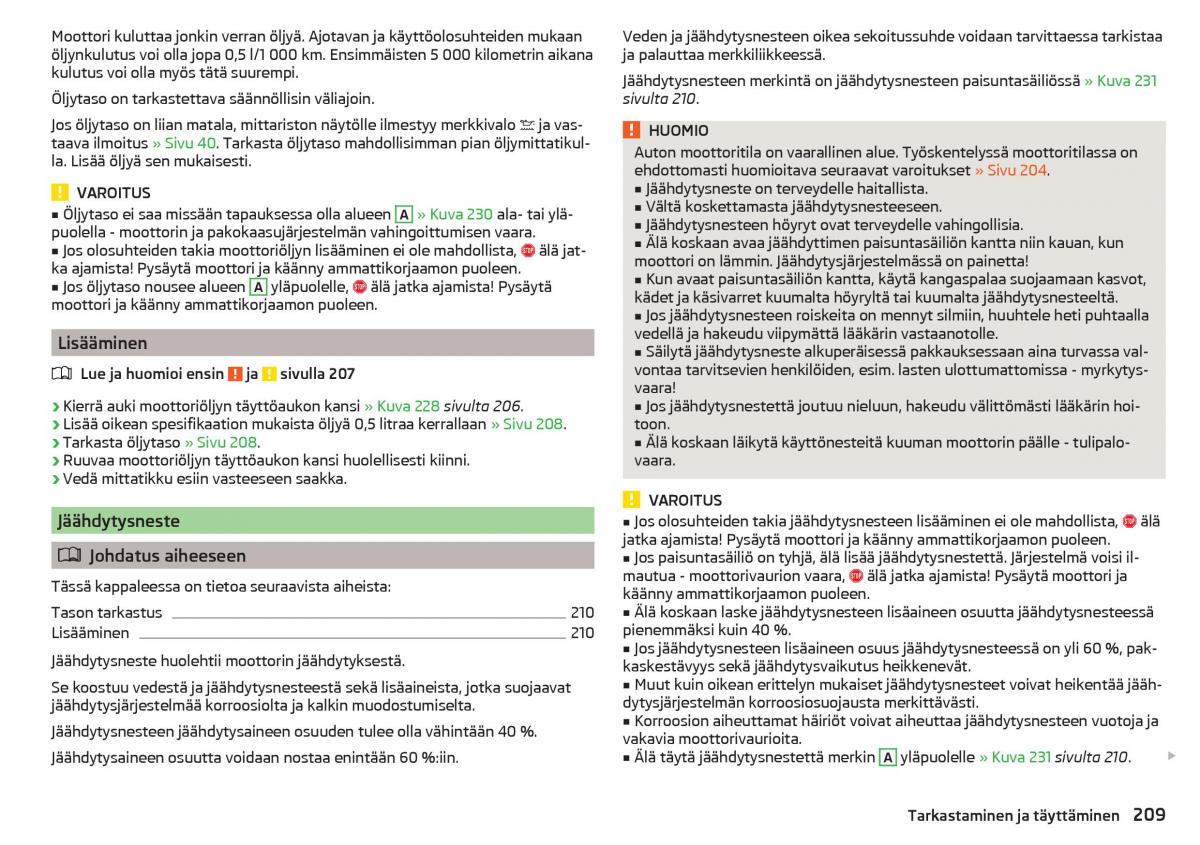 Skoda Superb III 3 omistajan kasikirja / page 211