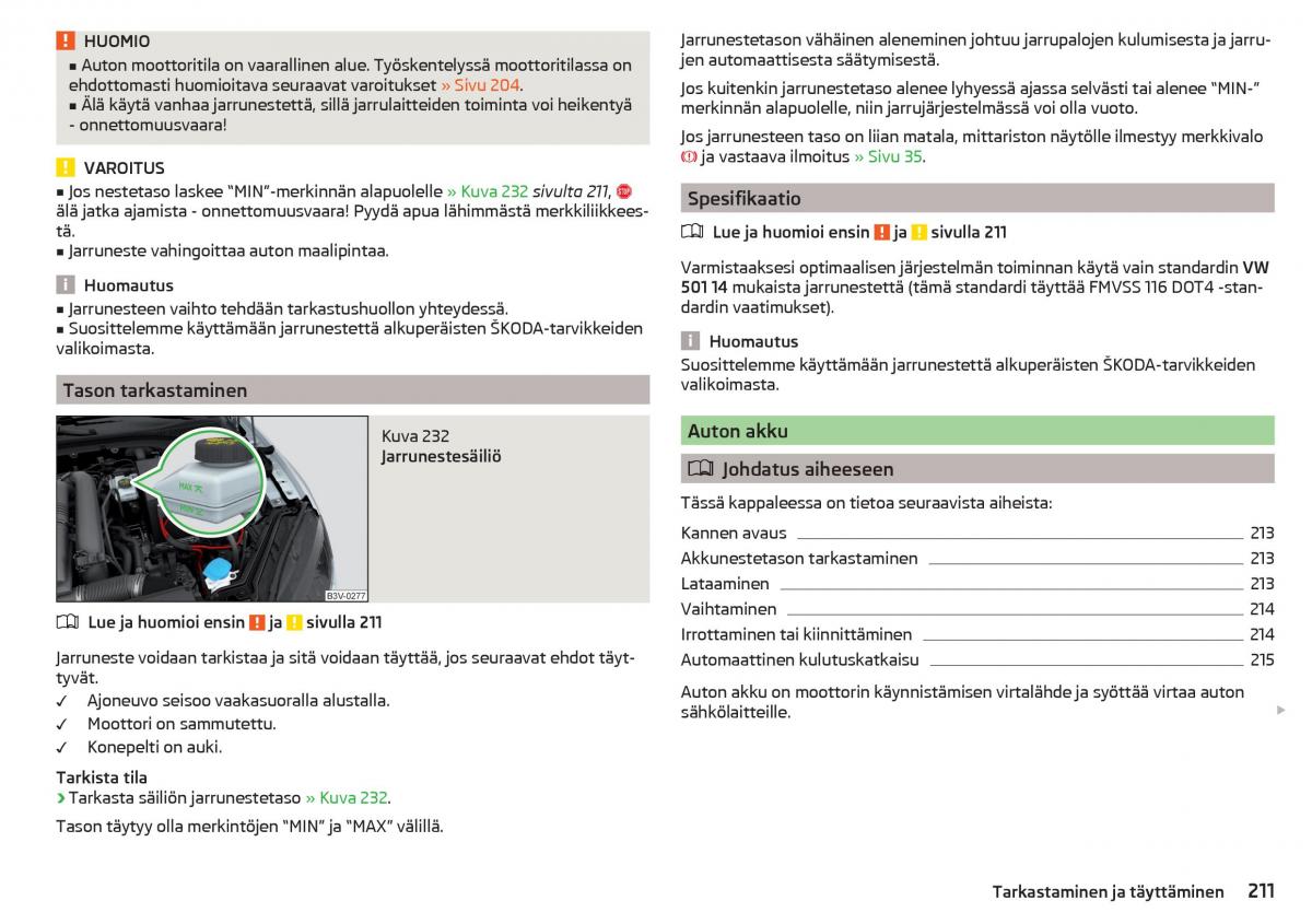 Skoda Superb III 3 omistajan kasikirja / page 213