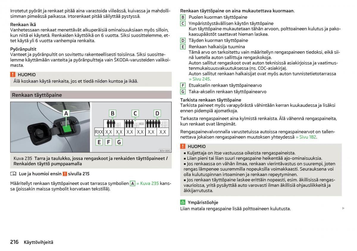 Skoda Superb III 3 omistajan kasikirja / page 218