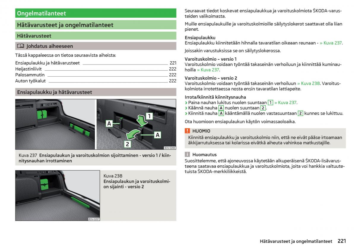 Skoda Superb III 3 omistajan kasikirja / page 223