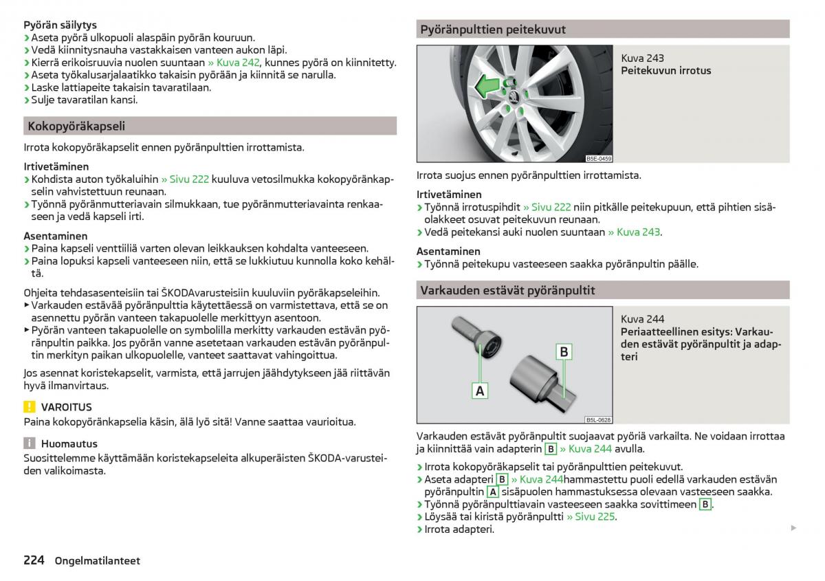 Skoda Superb III 3 omistajan kasikirja / page 226