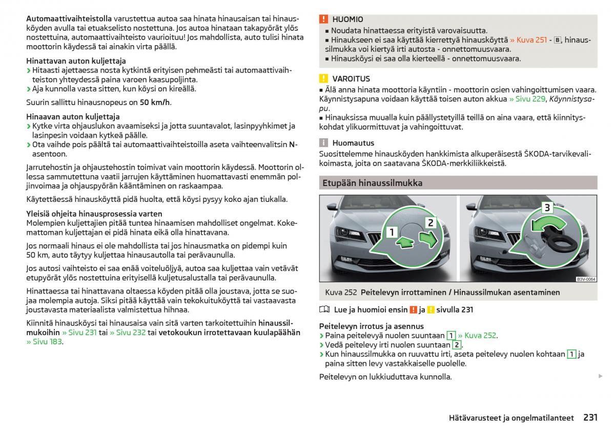 Skoda Superb III 3 omistajan kasikirja / page 233