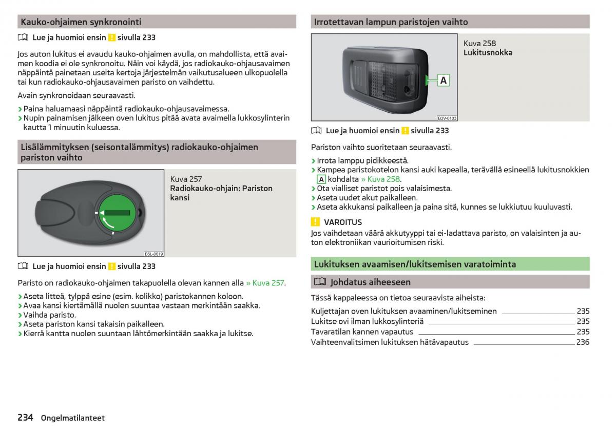 Skoda Superb III 3 omistajan kasikirja / page 236