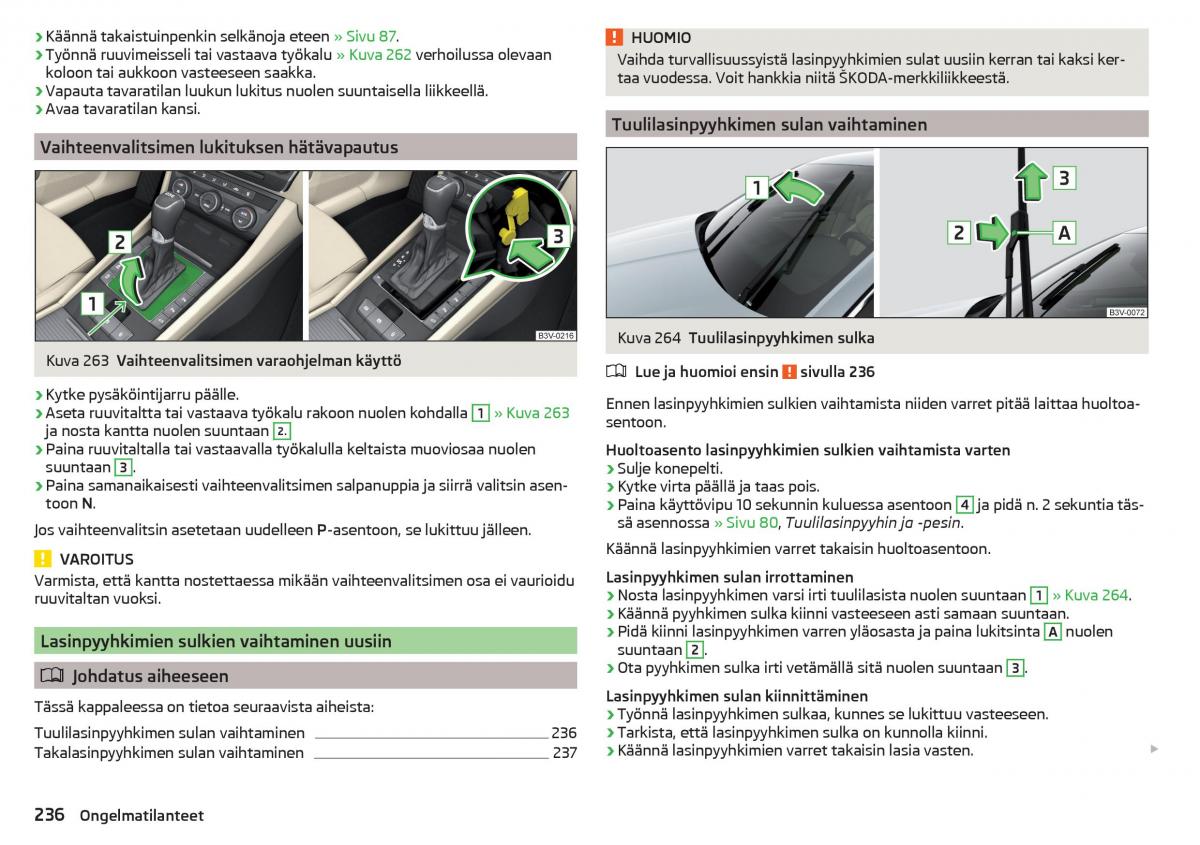 Skoda Superb III 3 omistajan kasikirja / page 238