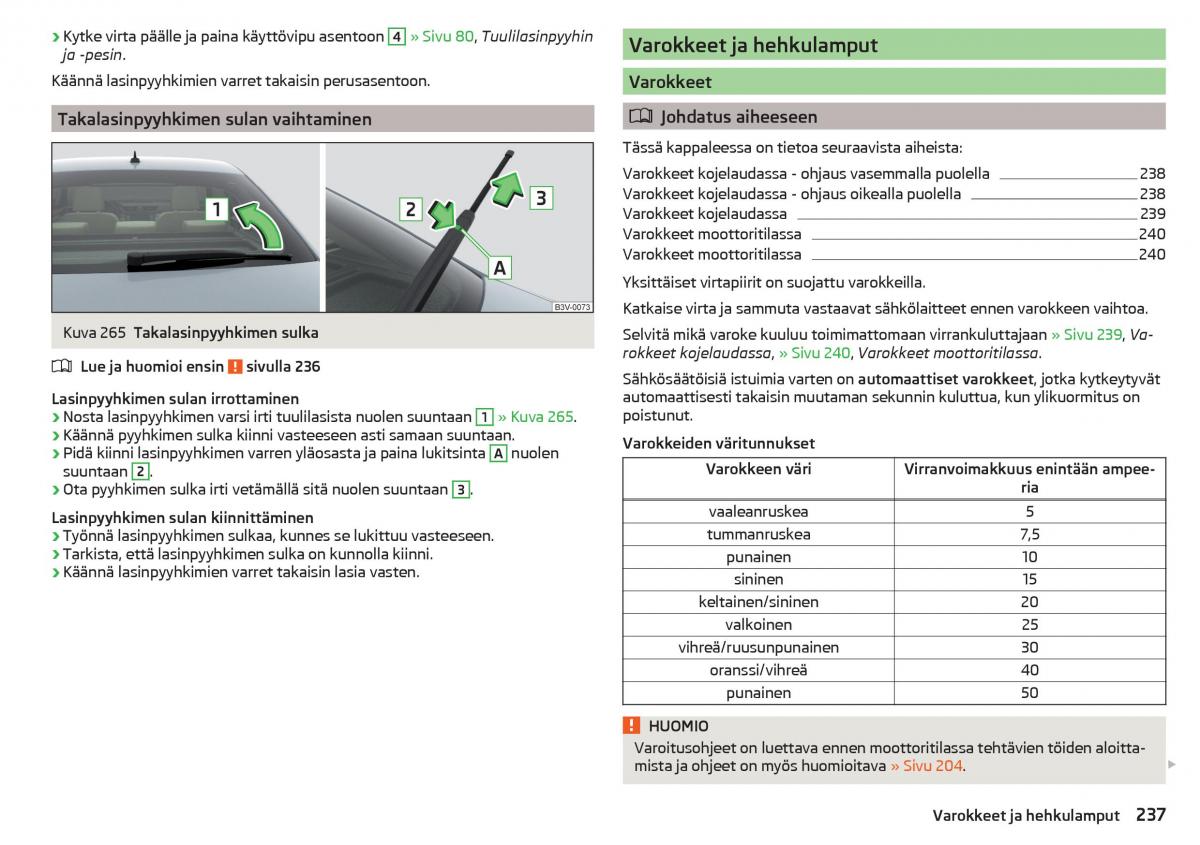 Skoda Superb III 3 omistajan kasikirja / page 239