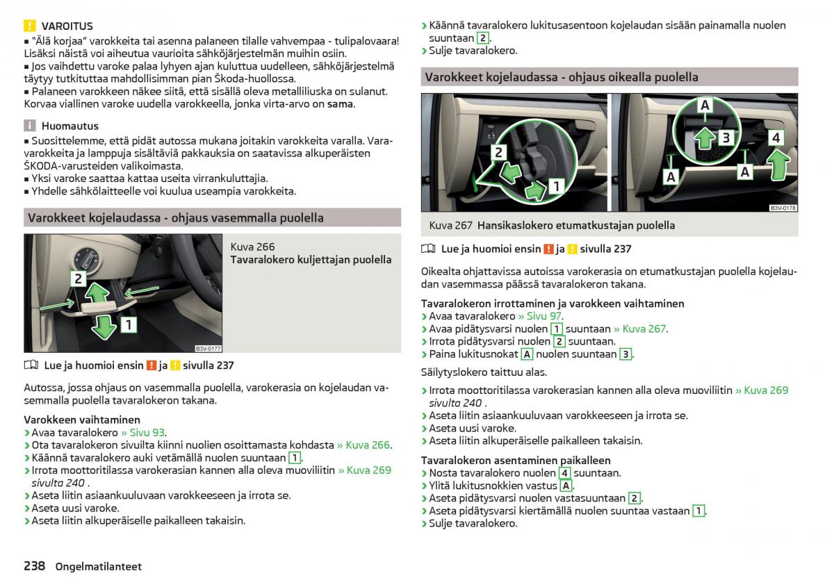 Skoda Superb III 3 omistajan kasikirja / page 240