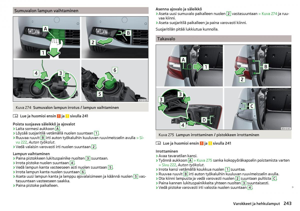 Skoda Superb III 3 omistajan kasikirja / page 245