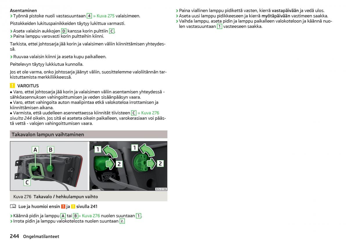 Skoda Superb III 3 omistajan kasikirja / page 246