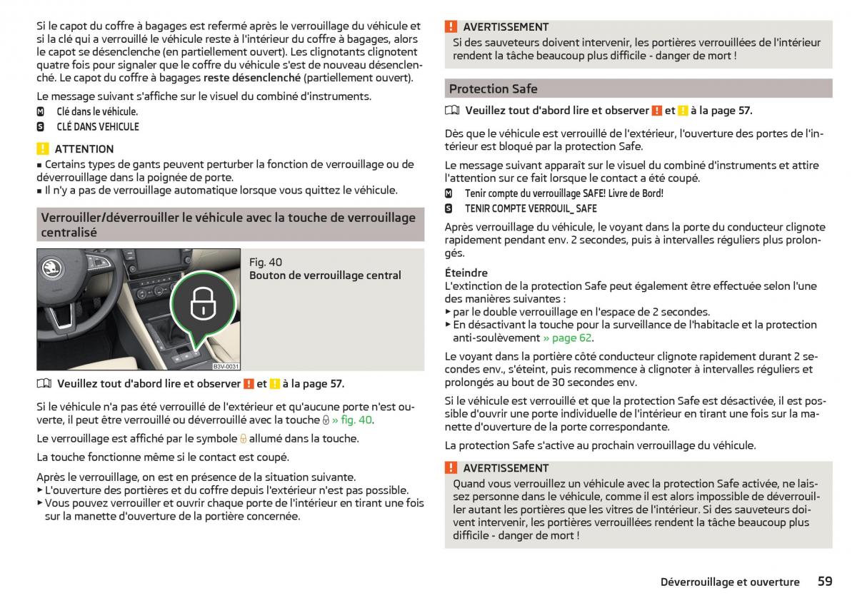 Skoda Superb III 3 manuel du proprietaire / page 61