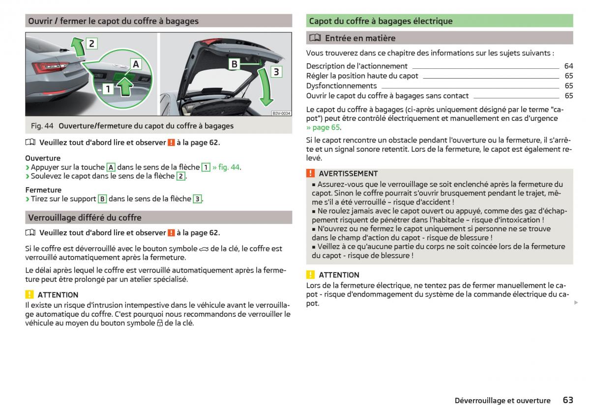 Skoda Superb III 3 manuel du proprietaire / page 65