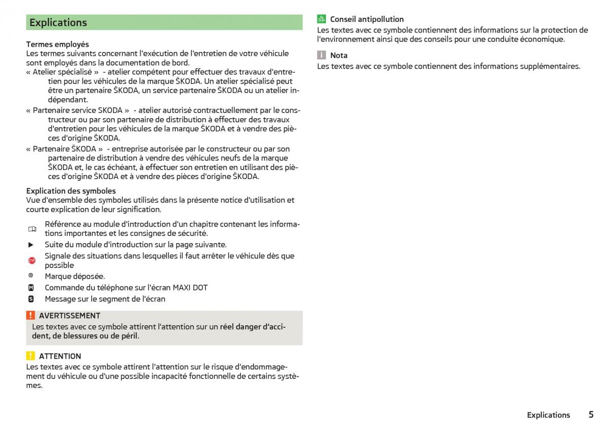 Skoda Superb III 3 manuel du proprietaire / page 7