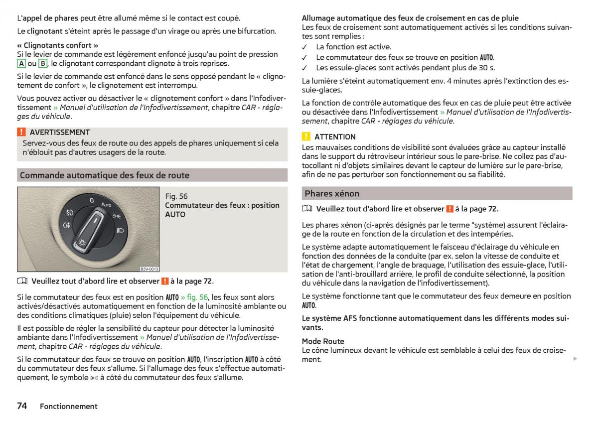 Skoda Superb III 3 manuel du proprietaire / page 76