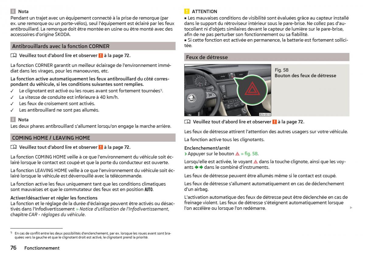 Skoda Superb III 3 manuel du proprietaire / page 78