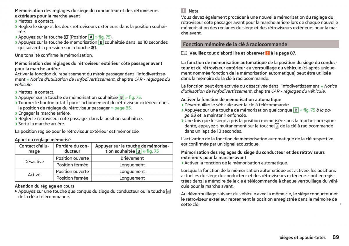 Skoda Superb III 3 manuel du proprietaire / page 91