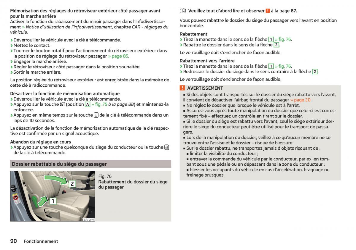 Skoda Superb III 3 manuel du proprietaire / page 92